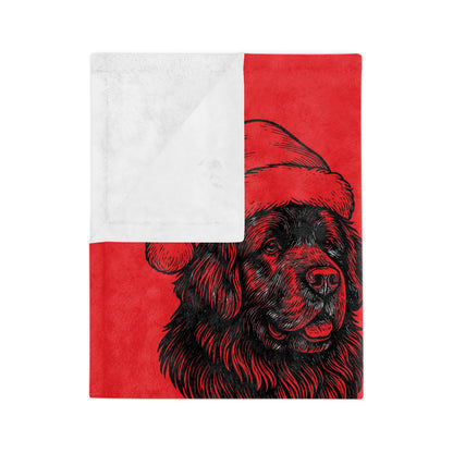 Santa Paws Newfie Velveteen Microfiber Blanket