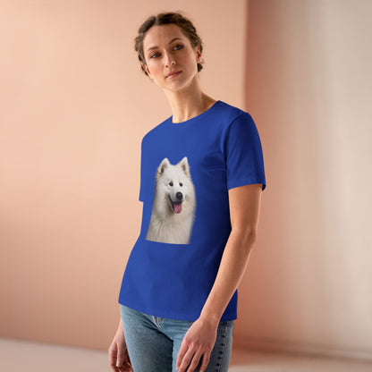 Samoyed Head Women's Short Sleeve Crewneck Tee