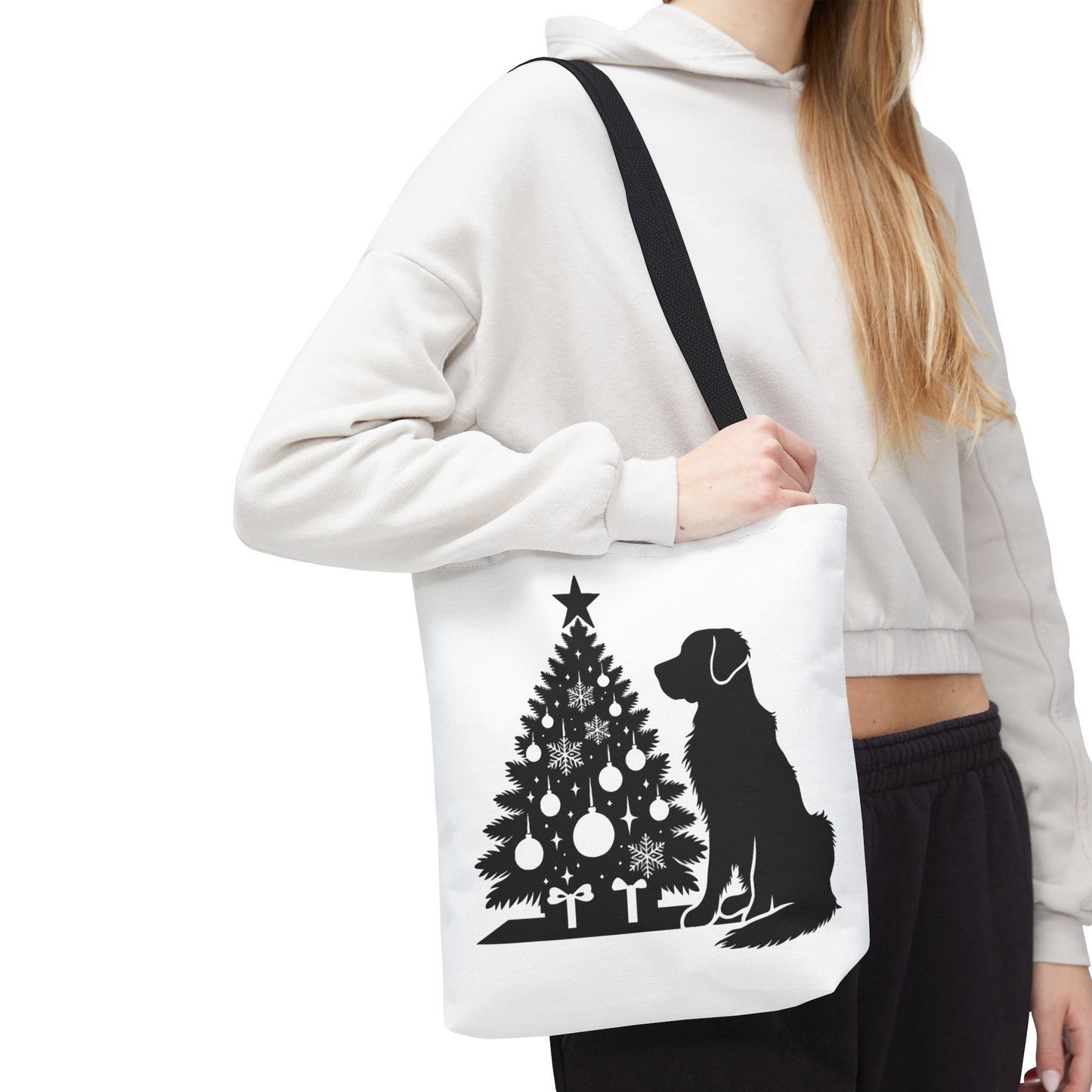 Golden Christmas Tree Tote Bag