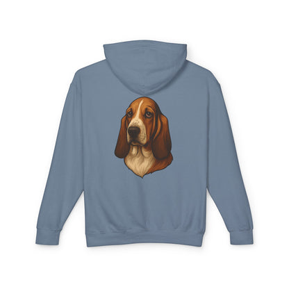 Basset Hound Head Unisex Lightweight Hoodie