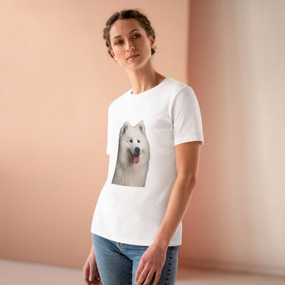 Samoyed Head Women's Short Sleeve Crewneck Tee