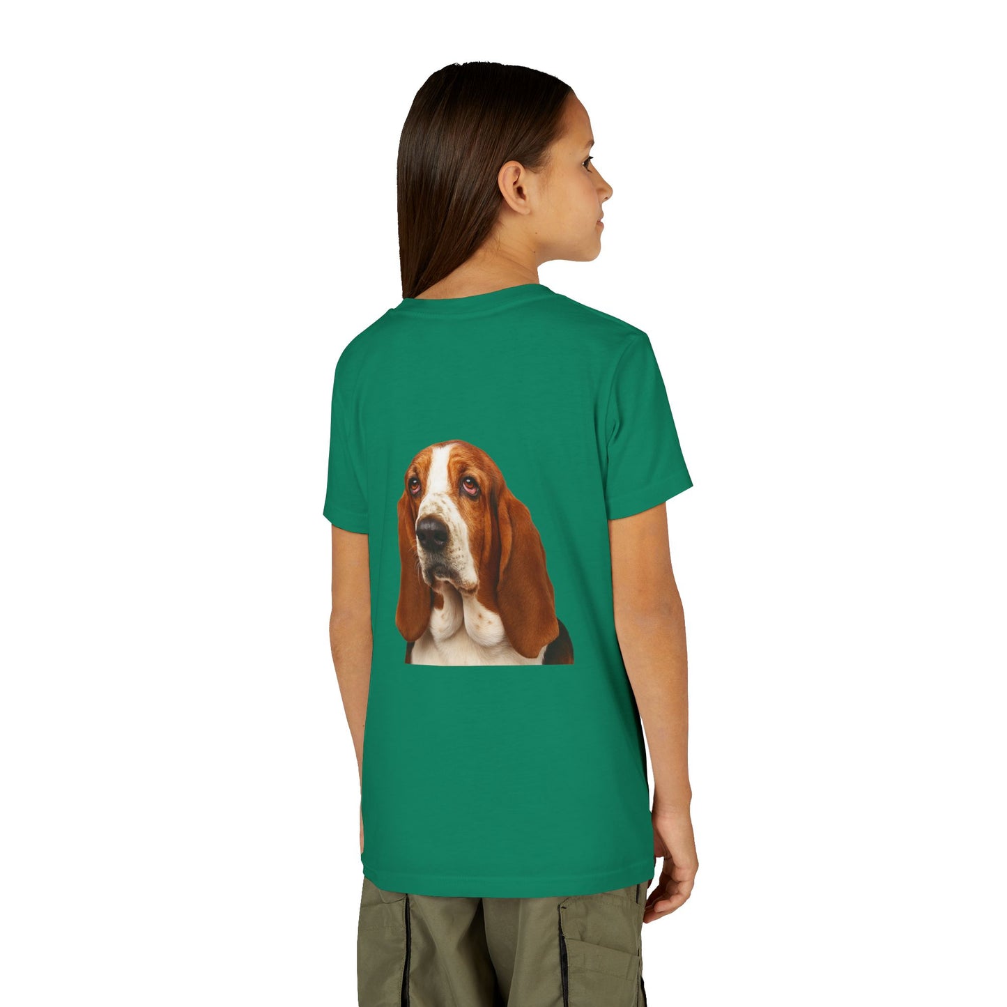 Basset Head Youth Unisex Short Sleeve Crewneck Tee