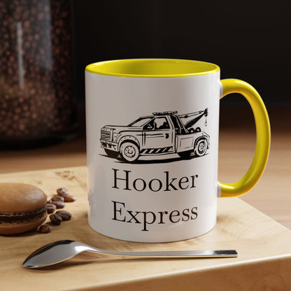 H**ker Express Wheel Lift Tow Truck 2-Tone Coffee Mug