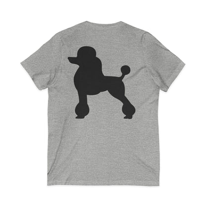 Poodle Silhouette Unisex Short Sleeve V-Neck Tee