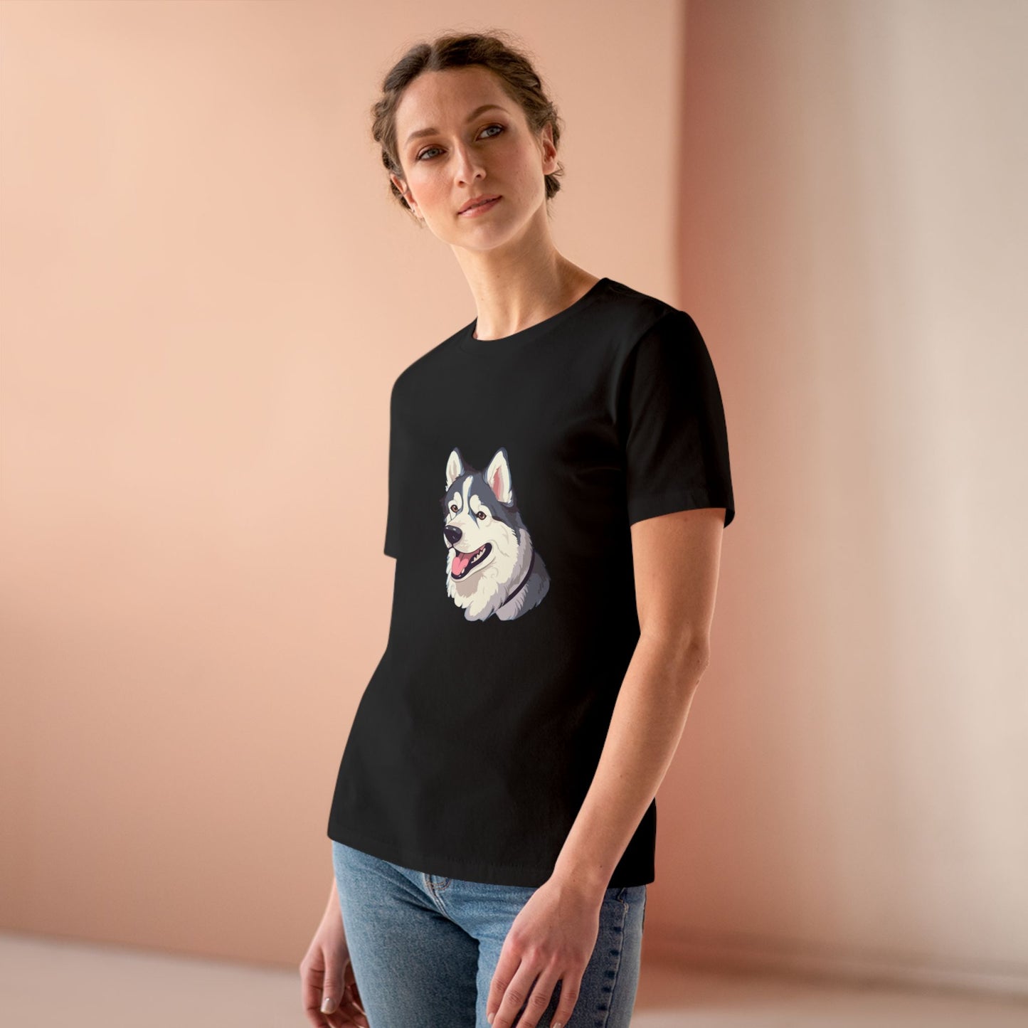 Malamute Head Women's Short Sleeve Crewneck Tee