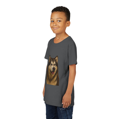 Malamute Head Youth Unisex Short Sleeve Crewneck Tee