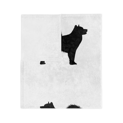 Malamute Silhouette Velveteen Microfiber Blanket