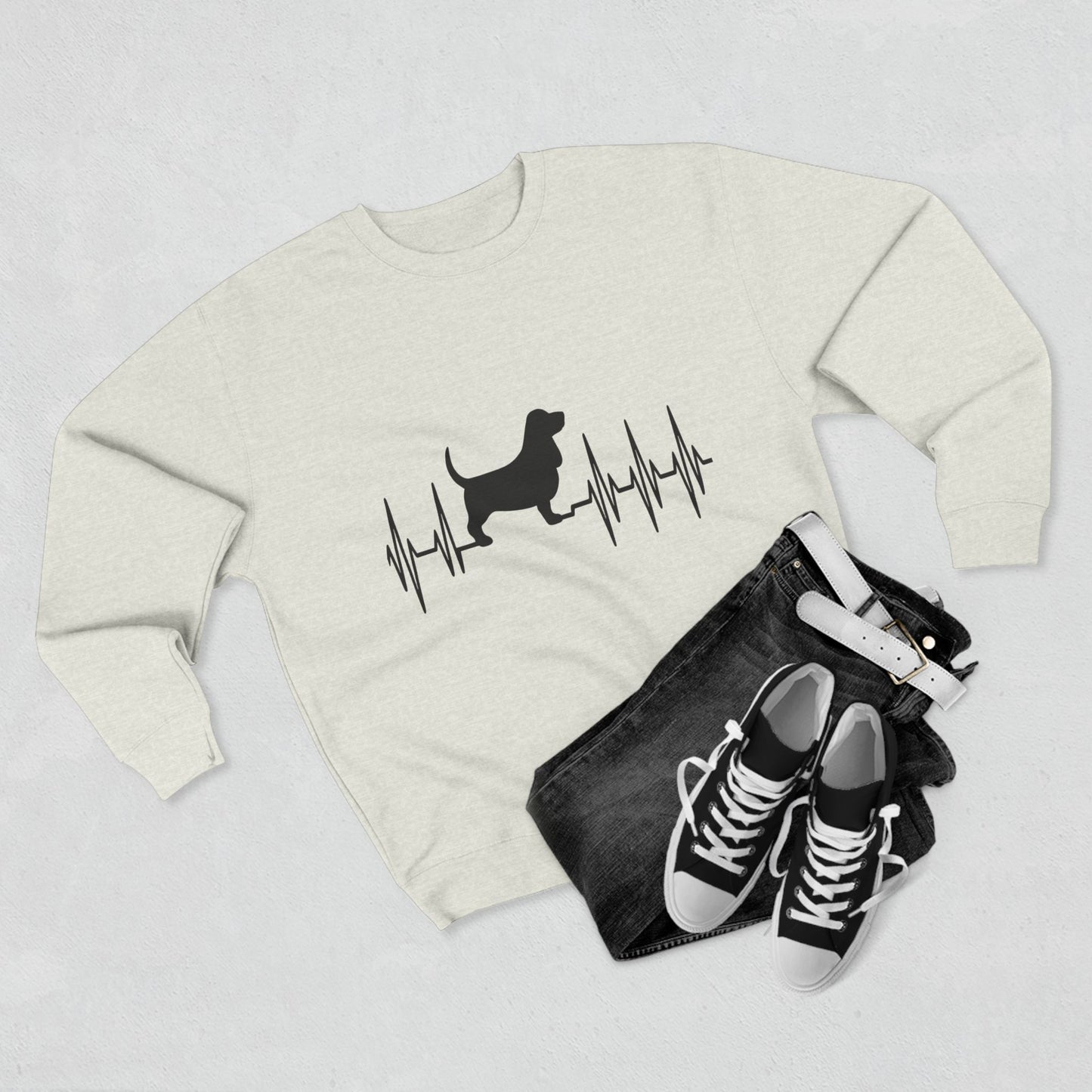My Heart Beats For Basset Hounds Unisex Crewneck Sweatshirt