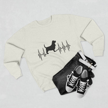 My Heart Beats For Basset Hounds Unisex Crewneck Sweatshirt