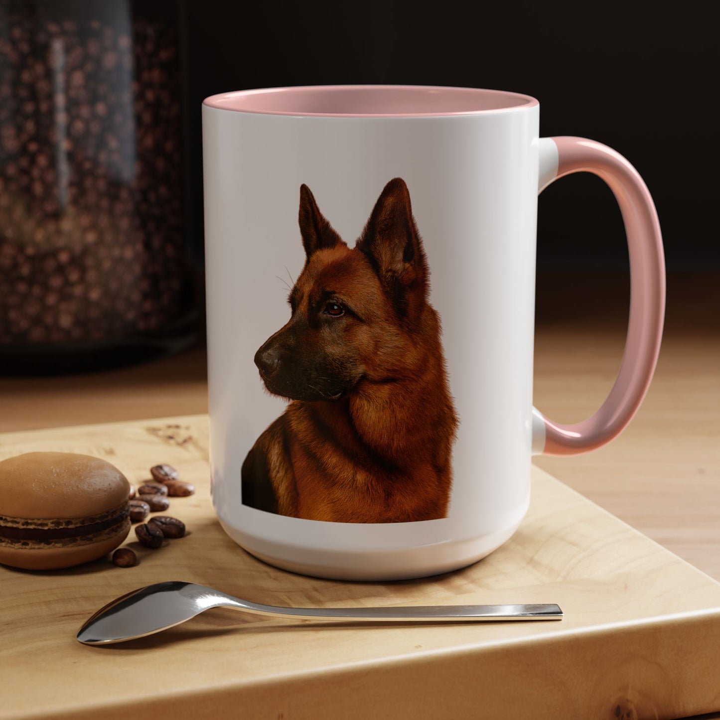 German Shepherd Head 2-Tone Coffee Mug