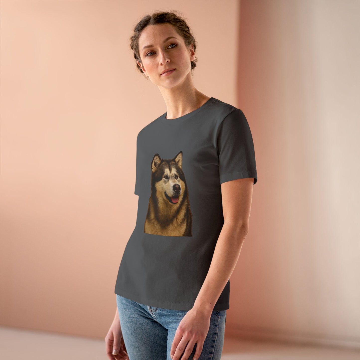 Malamute Head Women's Short Sleeve Crewneck Tee