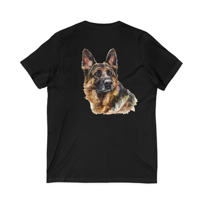 German Shepherd Head Unisex Short Sleeve V-Neck Tee