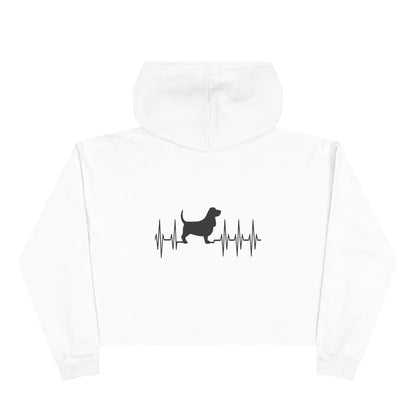My Heart Beats For Basset Hounds Women's Crop Hoodie