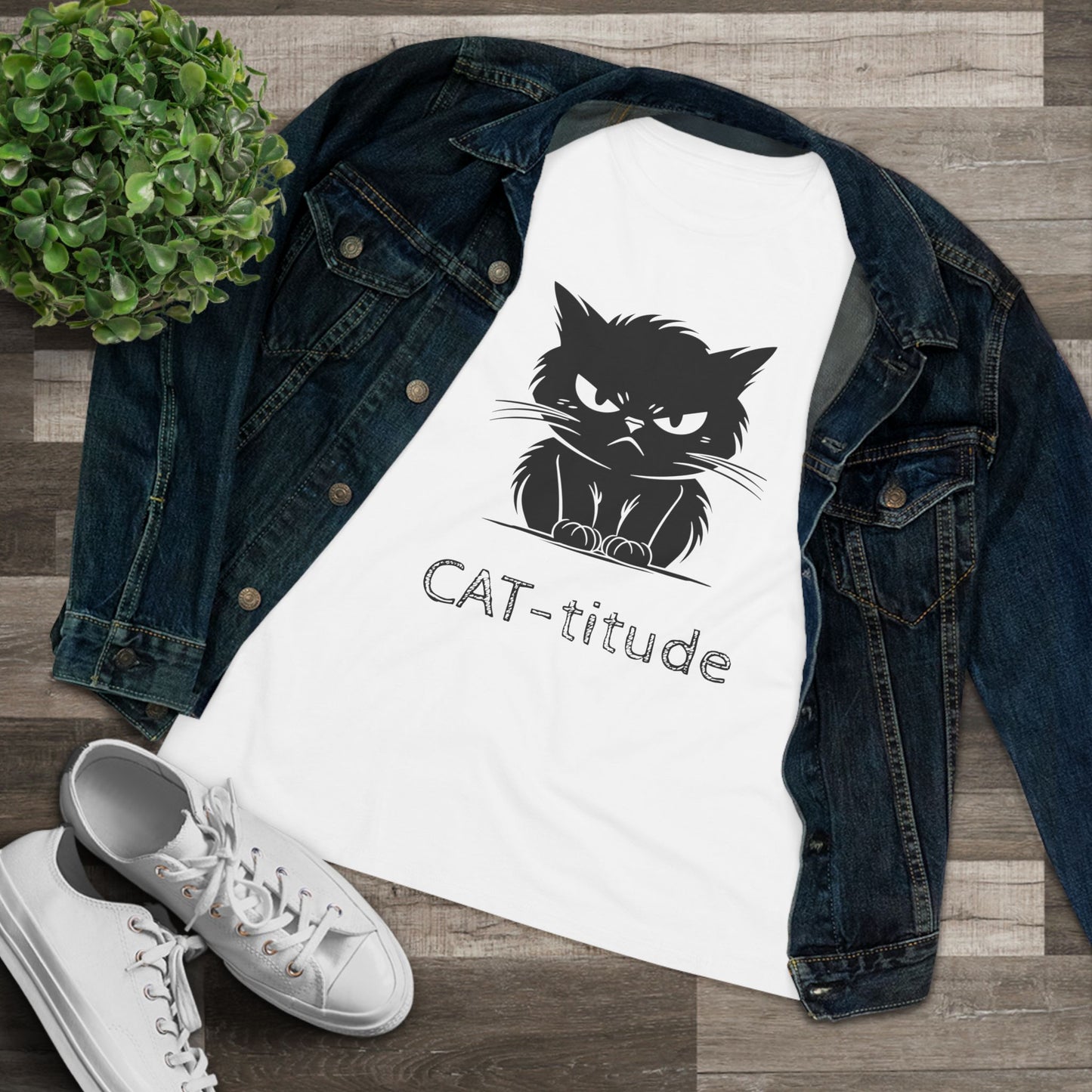CAT-titude Women's Short Sleeve Crewneck Tee