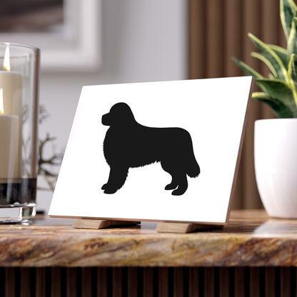 Newfie Silhouette Ceramic Photo Tile