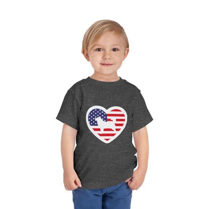 Malamute Flag Toddler Unisex Short Sleeve Crewneck Tee