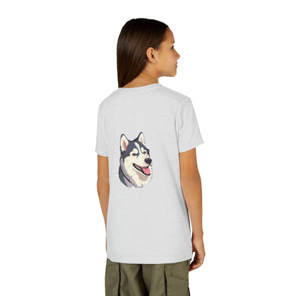 Malamute Head Youth Unisex Short Sleeve Crewneck Tee