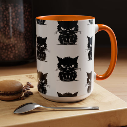 Angry Cat 2-Tone Coffee Mug