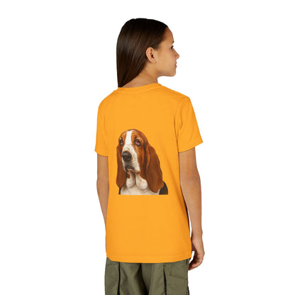 Basset Head Youth Unisex Short Sleeve Crewneck Tee