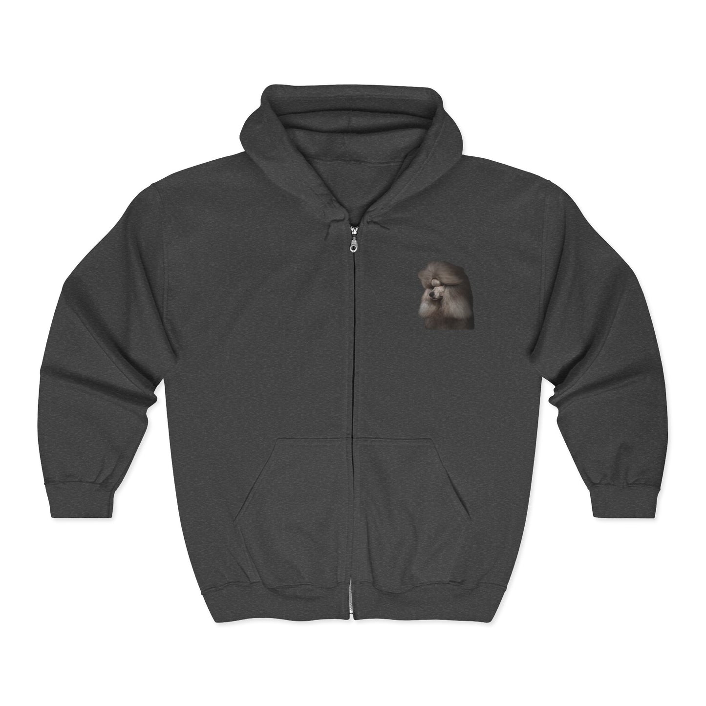 Poodle Head Unisex Full Zip Hoodie