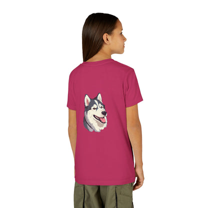 Malamute Head Youth Unisex Short Sleeve Crewneck Tee