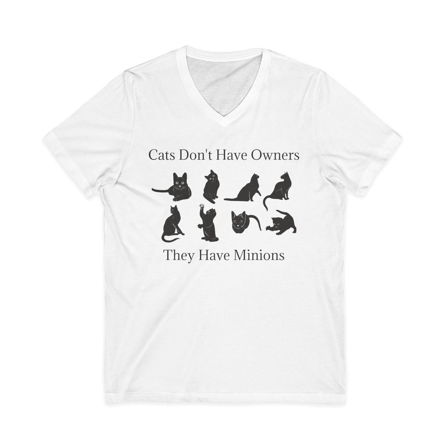 Cat Minions Unisex Short Sleeve V-Neck Tee