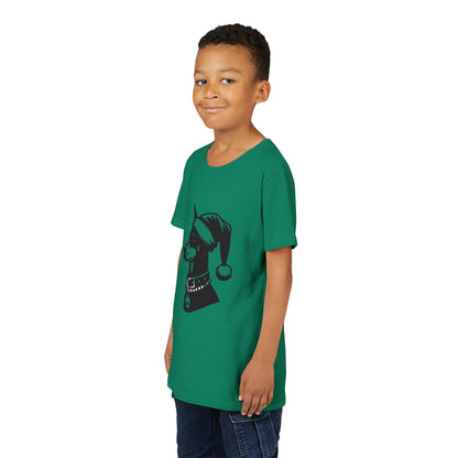 Santa Paws Doberman Youth Unisex Short Sleeve Crewneck Tee