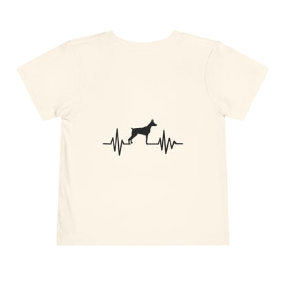 My Heart Beats For Dobermans Toddler Unisex Short Sleeve Crewneck Tee
