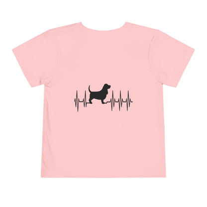 My Heart Beats For Bassets Toddler Unisex Short Sleeve Crewneck Tee