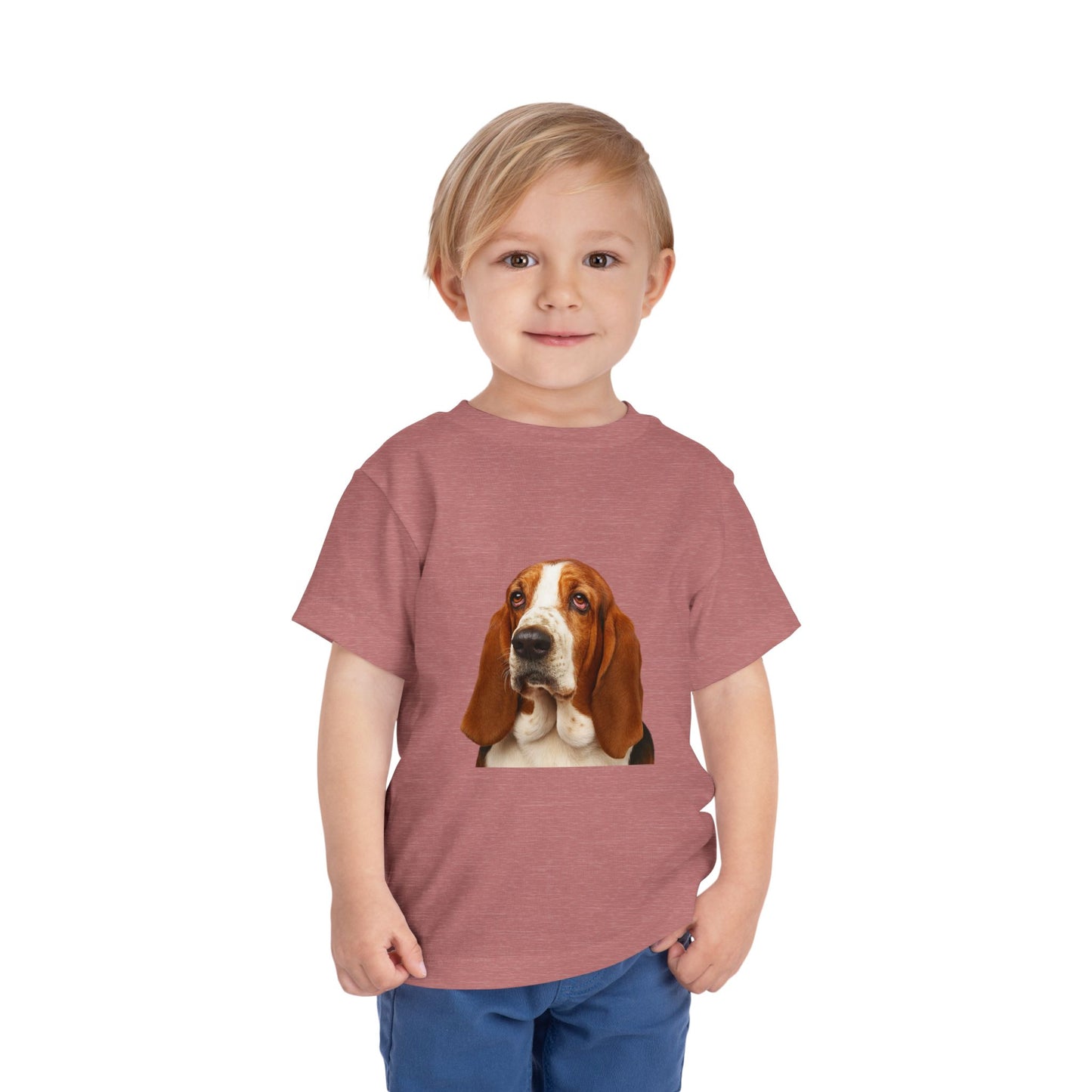 Basset Head Toddler Unisex Short Sleeve Crewneck Tee