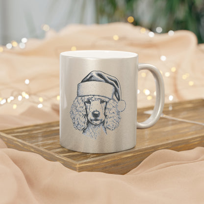 Santa Paws Poodle Metallic Coffee Mug