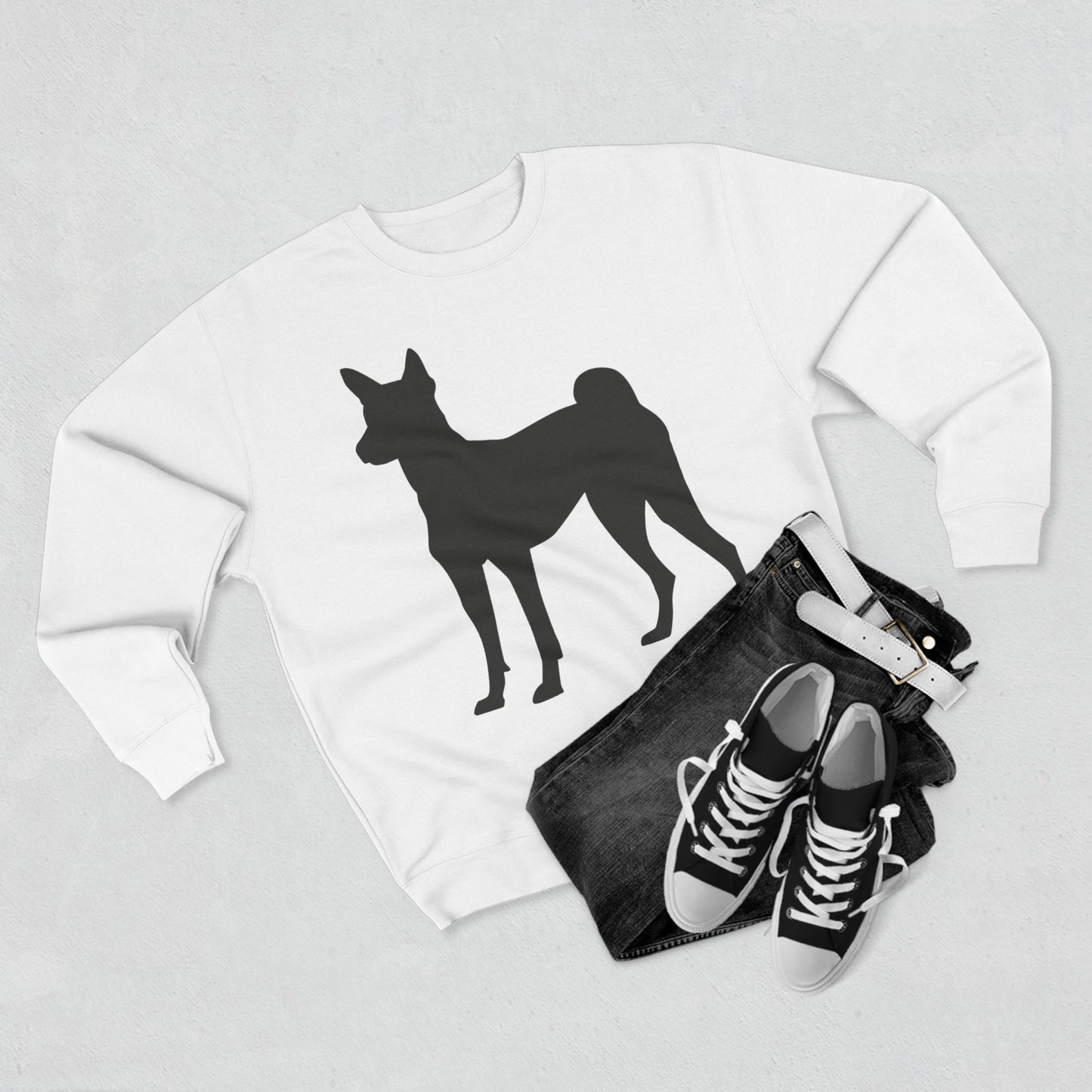 Basenji Silhouette Unisex Crewneck Sweatshirt