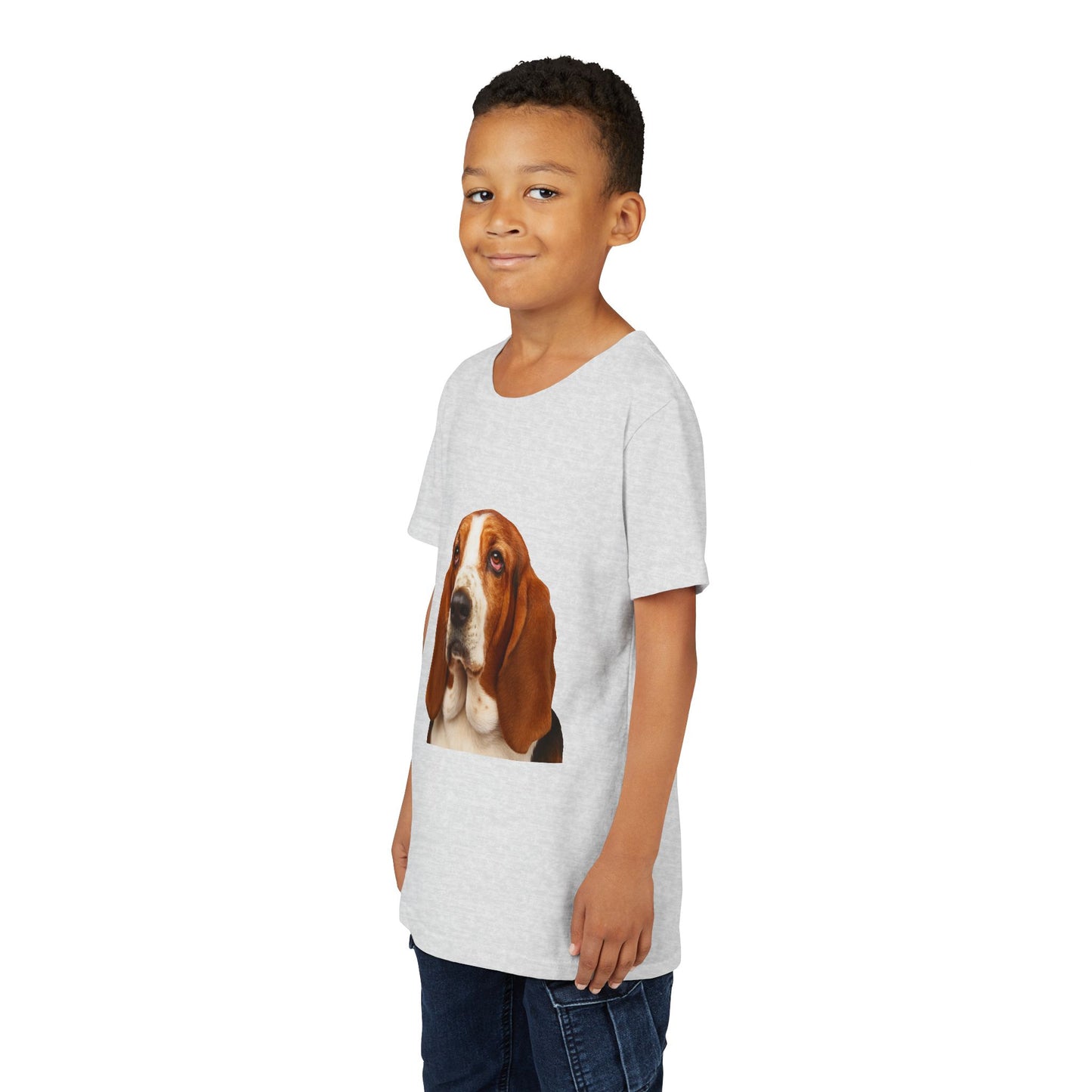 Basset Head Youth Unisex Short Sleeve Crewneck Tee