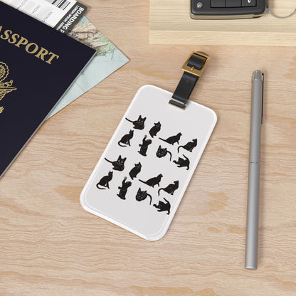Cats Leather Strap Luggage Tag