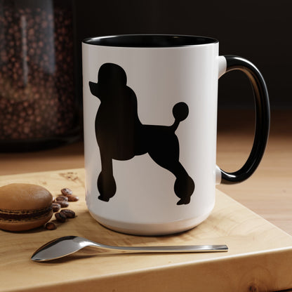 Poodle Silhouette 2-Tone Coffee Mug