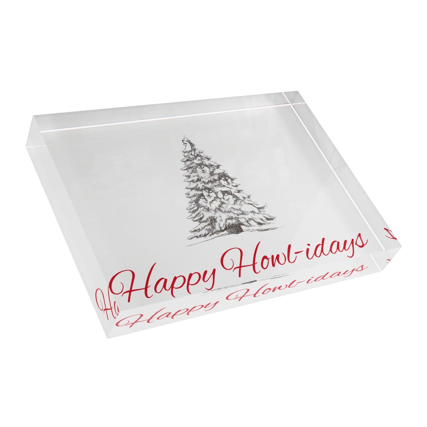 Happy Howl-idays Acrylic Photo Block