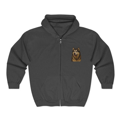 Malamute Head Unisex Full Zip Hoodie