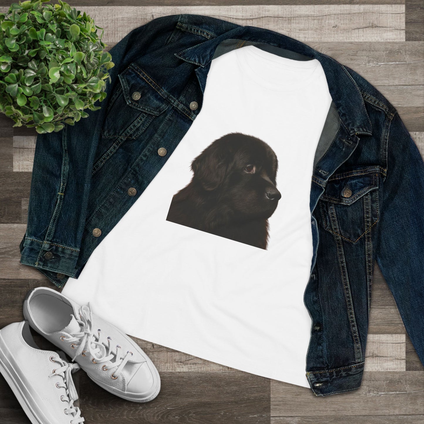 Newfie Head Women's Short Sleeve Crewneck Tee