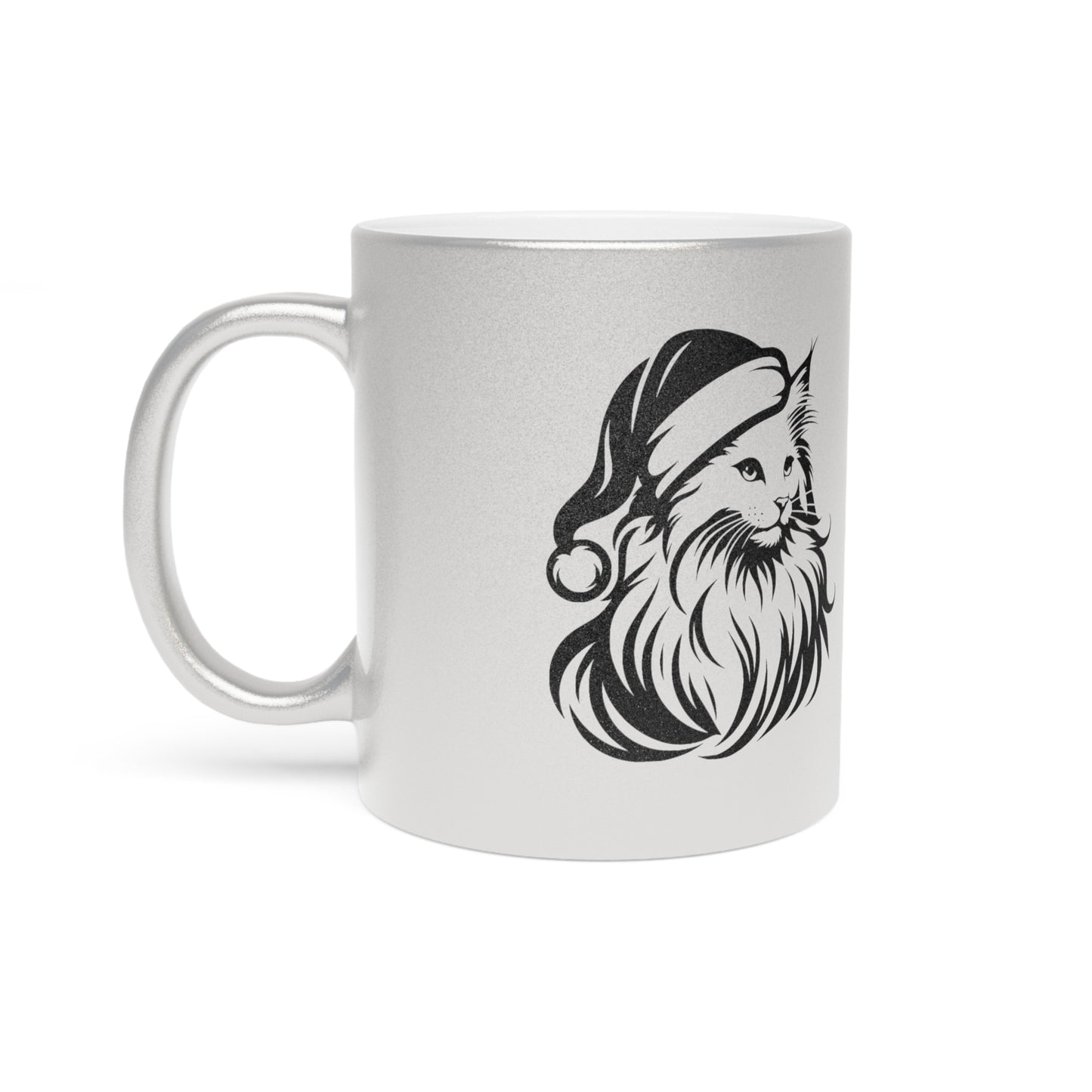 Santa Paws Cat Metallic Coffee Mug