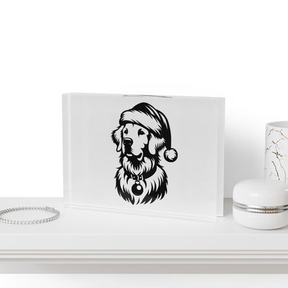 Santa Paws Golden Acrylic Photo Block