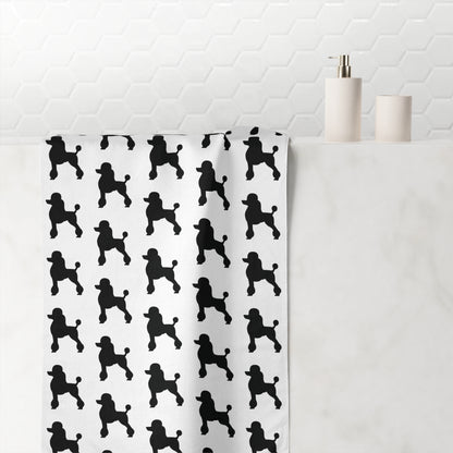 Poodle Silhouette Mink-Cotton  Beach Towel