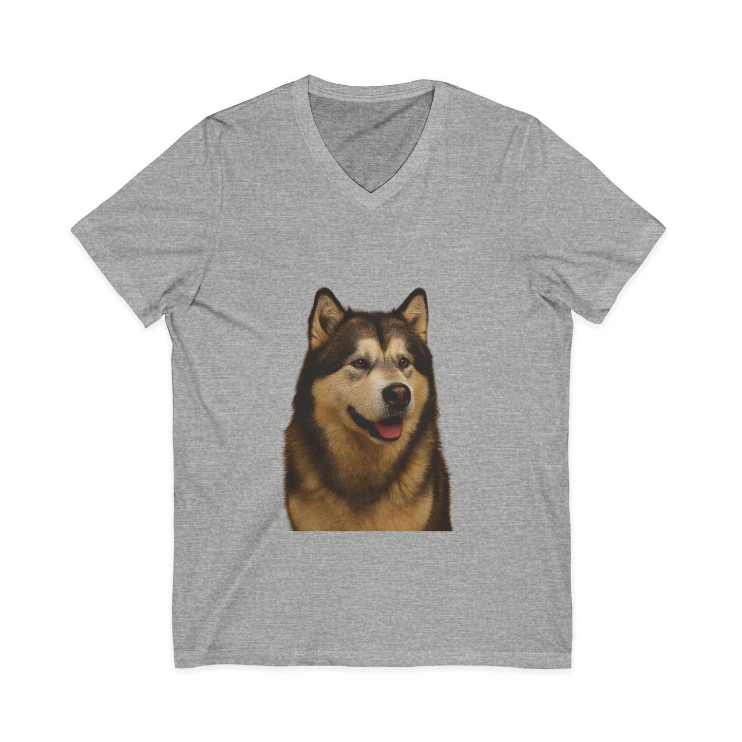 Malamute Head Unisex Short Sleeve V-Neck Tee