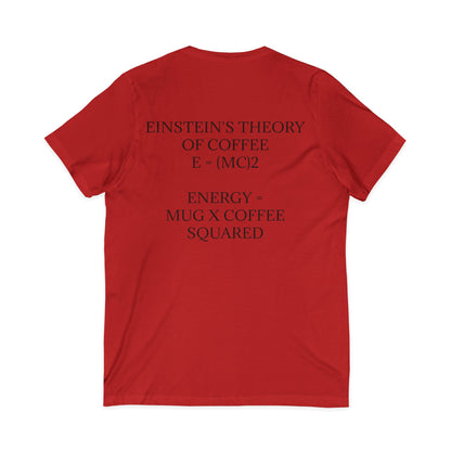 Einstein's Theory Of Coffee Unisex Short Sleeve V-Neck Tee