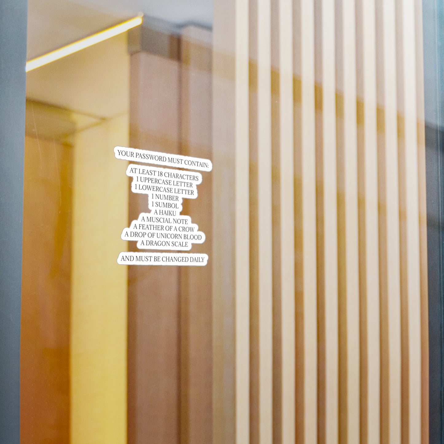 Password Vinyl Decal