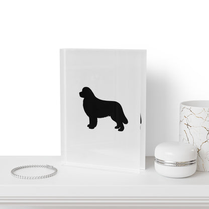 Newfie Silhouette Acrylic Photo Block