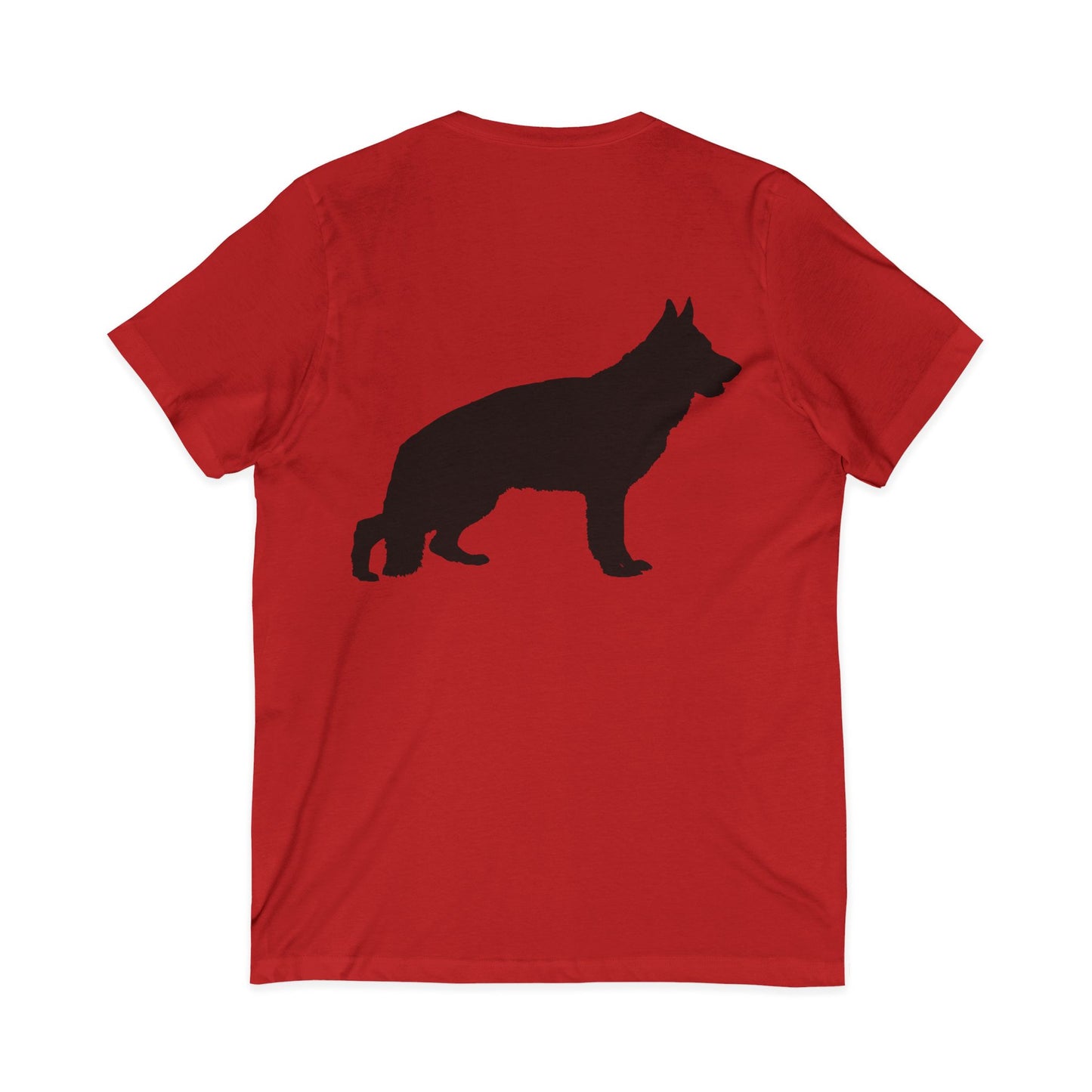 German Shepherd Silhouette Unisex Short Sleeve V-Neck Tee