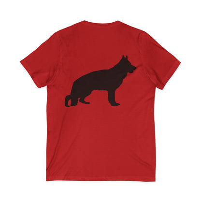 German Shepherd Silhouette Unisex Short Sleeve V-Neck Tee
