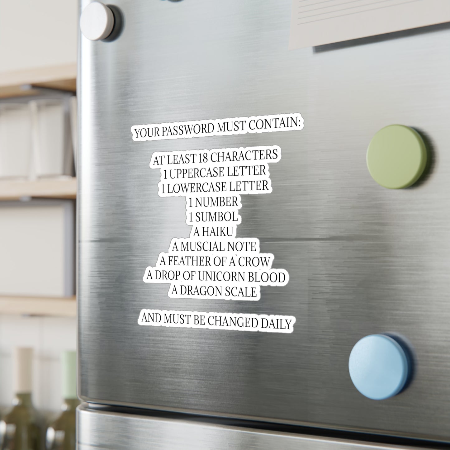 Password Vinyl Decal