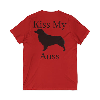 Kiss My Auss Unisex Short Sleeve V-Neck Tee