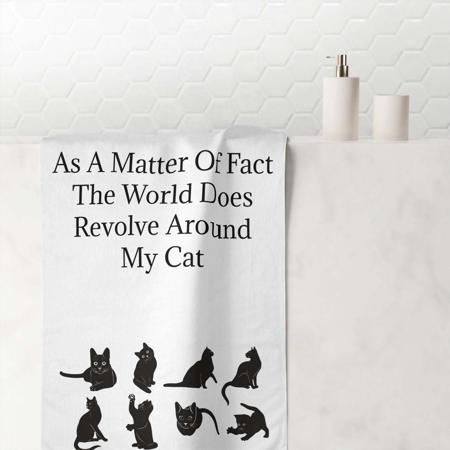 Matter Of Fact Cat Mink-Cotton  Beach Towel